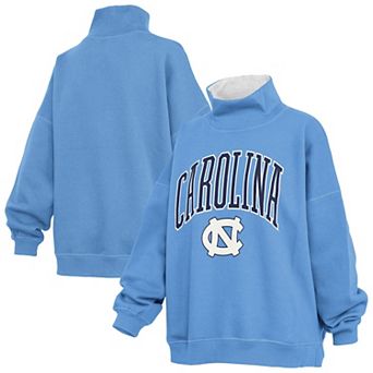 Women's Pressbox Carolina Blue North Carolina Tar Heels Oversized Mock Neck Sweatshirt