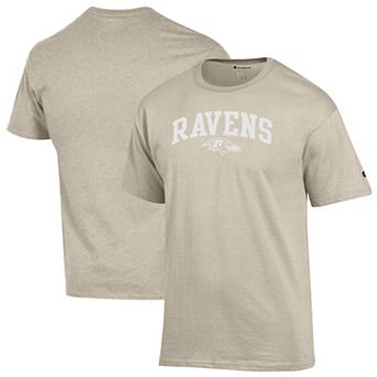 Men's Champion Oatmeal Baltimore Ravens Jersey T-Shirt