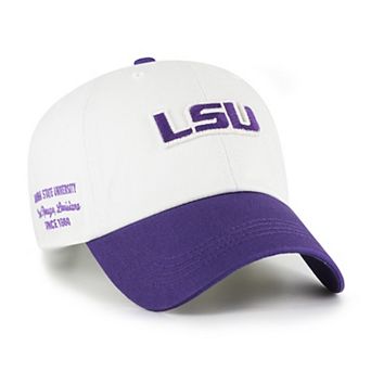 Men's '47 White/Purple LSU Tigers Contemporary Basics Two Tone Clean Up Adjustable Hat