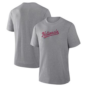 Men's Fanatics Heather Gray Washington Nationals Play Tribute Tri-Blend T-Shirt