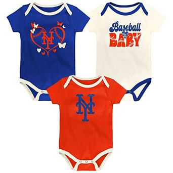 Infant Outerstuff New York Mets Home Team 3-Pack Bodysuit Set