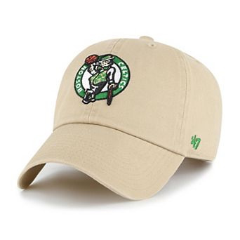 Men's '47 Khaki Boston Celtics Logo Clean Up Adjustable Hat