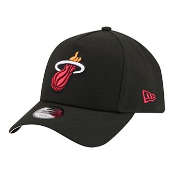 Youth New Era Black Miami Heat 9FORTY A-Frame Adjustable Hat