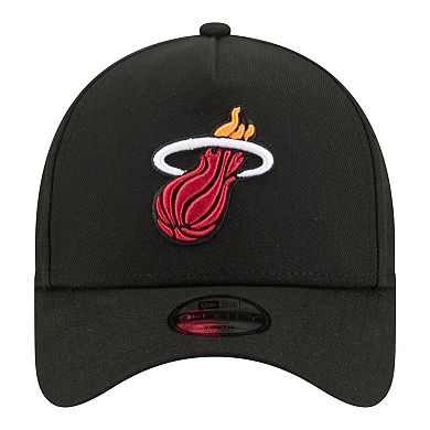Youth New Era Black Miami Heat 9FORTY A-Frame Adjustable Hat