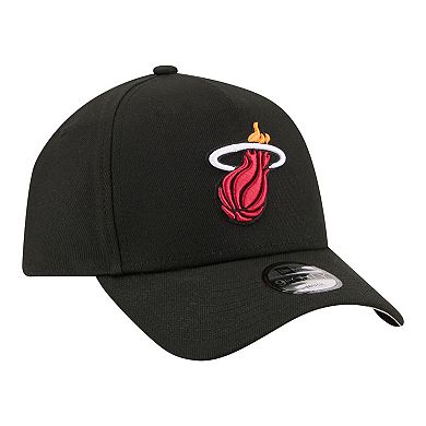 Youth New Era Black Miami Heat 9FORTY A-Frame Adjustable Hat