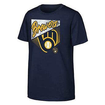 Youth Outerstuff Navy Milwaukee Brewers Prime Plate T-Shirt
