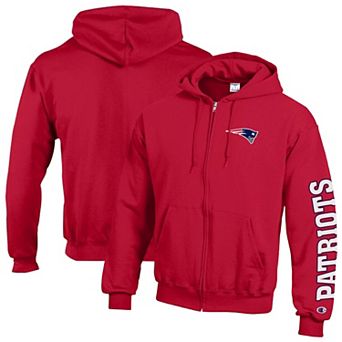 Men's Champion Red New England Patriots Powerblend Fleece Full-Zip Hoodie