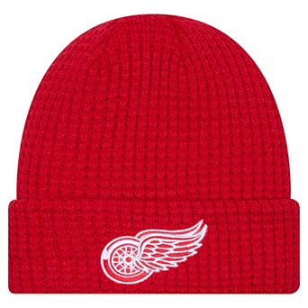 Men's New Era Red Detroit Red Wings Waffle Cuffed Knit Hat