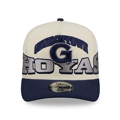 Men's New Era Cream/Navy Georgetown Hoyas March Madness Historic Collection 9FIFTY A-Frame Snapback Hat