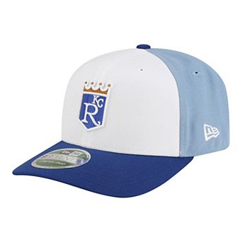 Men's New Era White/Light Blue Kansas City Royals Player Replica 9SEVENTY Adjustable Hat