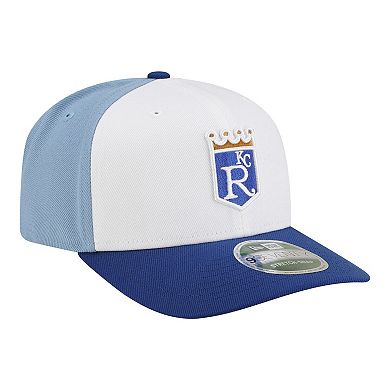 Men's New Era White/Light Blue Kansas City Royals Player Replica 9SEVENTY Adjustable Hat