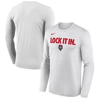 Men's Nike White New Mexico Lobos 2026 On-Court Bench Long Sleeve T-Shirt