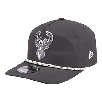 Men's New Era Graphite Milwaukee Bucks Tonal Rope 19TWENTY Adjustable Hat