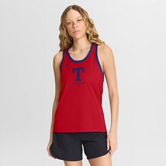Women's Nike Red Texas Rangers Tri-Blend Dri-FIT Racerback Tank Top