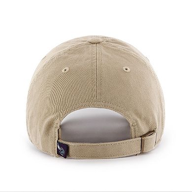 Men's '47 Khaki Charlotte Hornets Logo Clean Up Adjustable Hat