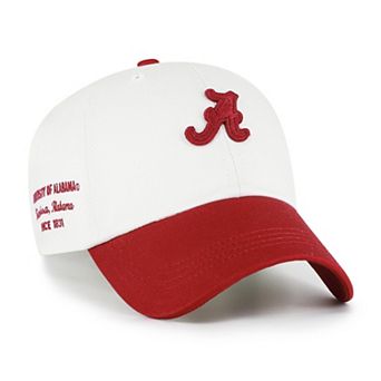 Men's '47 White/Crimson Alabama Crimson Tide Contemporary Basics Two Tone Clean Up Adjustable Hat