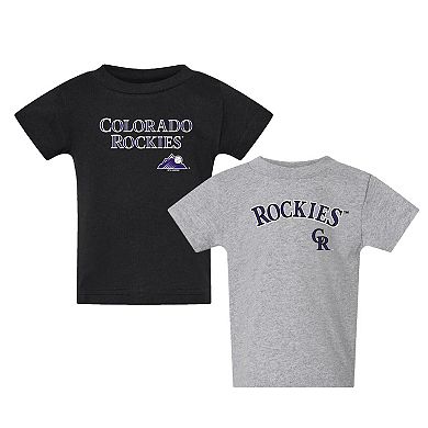 Toddler Black/Gray Colorado Rockies Logo 2-Pack T-Shirt Set