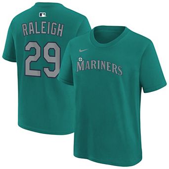 Youth Nike Cal Raleigh Teal Seattle Mariners Name & Number T-Shirt