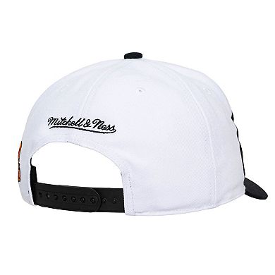 Unisex Mitchell & Ness White/Black Baltimore Orioles XL Script Pro Crown Snapback Hat
