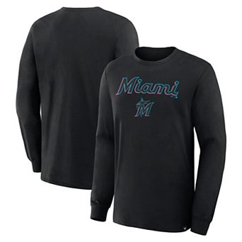 Men's Fanatics Black Miami Marlins Lock-Up Legacy Long Sleeve T-Shirt