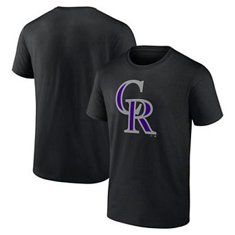 Men's Logo Athletic Black Colorado Rockies Official Logo T-Shirt