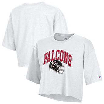 Women's Champion White Atlanta Falcons Boyfriend Cropped T-Shirt