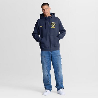 Men's Nike Navy Milwaukee Brewers Primetime Lockup Full-Zip Hoodie