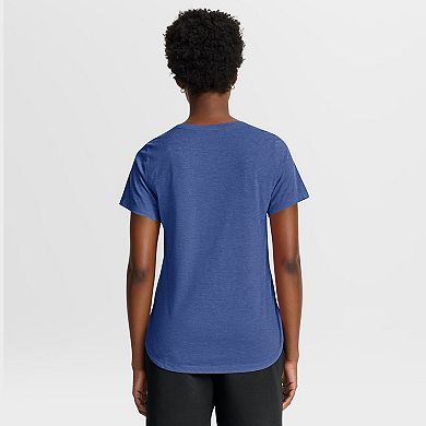 Women's Nike Heather Royal New York Mets Arched Tri-Blend T-Shirt
