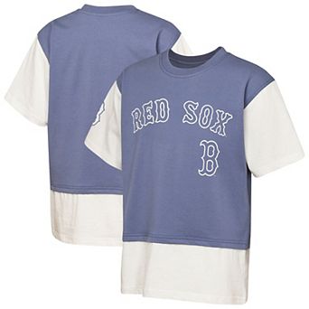 Youth Outerstuff Navy/Cream Boston Red Sox Ultimate Pastels Premium Double Run T-Shirt