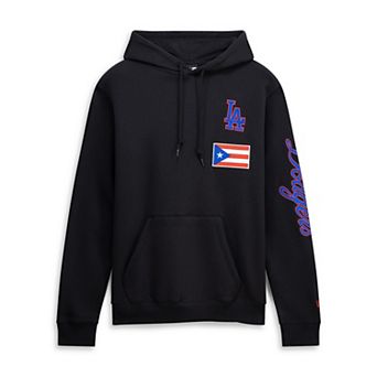 Men's New Era Black Los Angeles Dodgers Puerto Rico Country Flag Hoodie