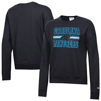 Women's Champion Black Carolina Panthers Powerblend Fleece Sweatshirt
