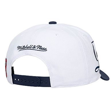 Unisex Mitchell & Ness White/Navy Boston Red Sox XL Script Pro Crown Snapback Hat