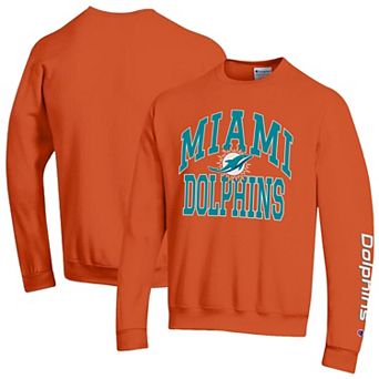 Men's Champion Orange Miami Dolphins Powerblend Fleece Sweatshirt
