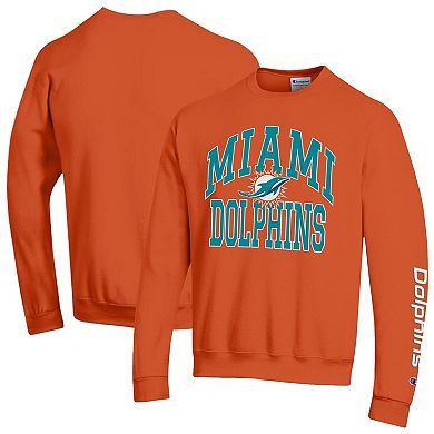 Men's Champion Orange Miami Dolphins Powerblend Fleece Sweatshirt