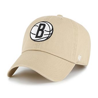 Men's '47 Khaki Brooklyn Nets Logo Clean Up Adjustable Hat