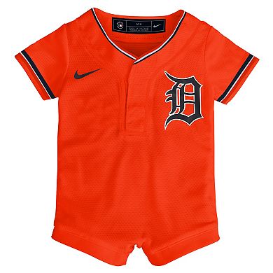 Infant Nike Orange Detroit Tigers Alternate Replica Romper Jersey