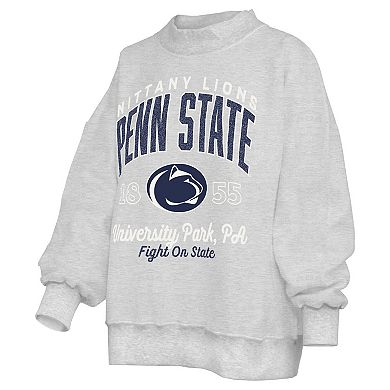 Women's Pressbox Heather Gray Penn State Nittany Lions Reversible Sweatshirt