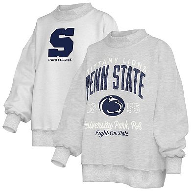 Women's Pressbox Heather Gray Penn State Nittany Lions Reversible Sweatshirt