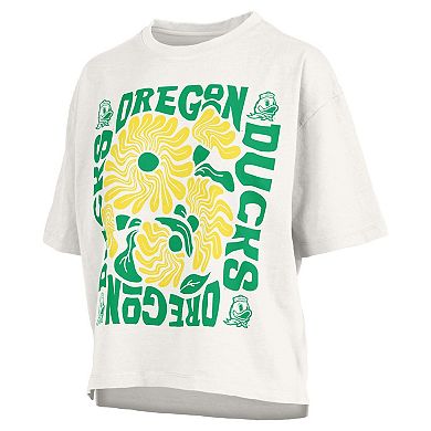 Women's Pressbox White Oregon Ducks Elena Oversized Slub T-Shirt