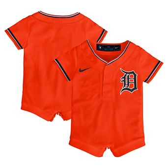 Newborn Nike Orange Detroit Tigers Alternate Replica Romper Jersey