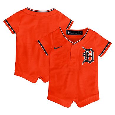 Newborn Nike Orange Detroit Tigers Alternate Replica Romper Jersey