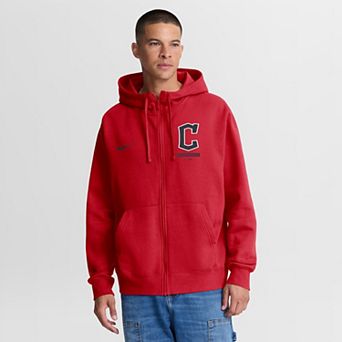Men's Nike Red Cleveland Guardians Primetime Lockup Full-Zip Hoodie