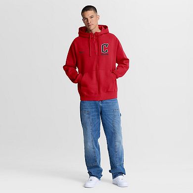 Men's Nike Red Cleveland Guardians Primetime Lockup Full-Zip Hoodie