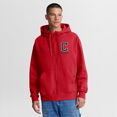 Men's Nike Red Cleveland Guardians Primetime Lockup Full-Zip Hoodie