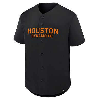 Men's Fanatics Black Houston Dynamo FC Maximum Intensity Button-Up Jersey