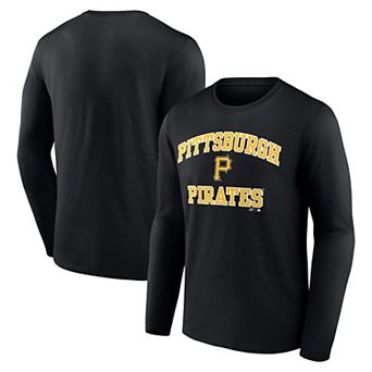 Men's Logo Athletic Black Pittsburgh Pirates Heart & Soul Long Sleeve T-Shirt