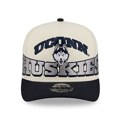 Men's New Era Cream/Navy UConn Huskies March Madness Historic Collection 9FIFTY A-Frame Snapback Hat