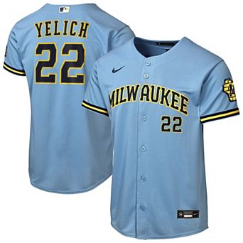 Youth Nike Christian Yelich Powder Blue Milwaukee Brewers Road Stadium Jersey