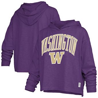 Women's Pressbox Purple Washington Huskies Nelson Arch Over Logo Long Sleeve Hooded T-Shirt