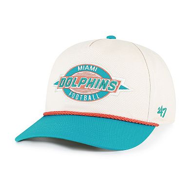 Men's '47 Natural Miami Dolphins Frame Out Two Tone Hitch Adjustable Hat